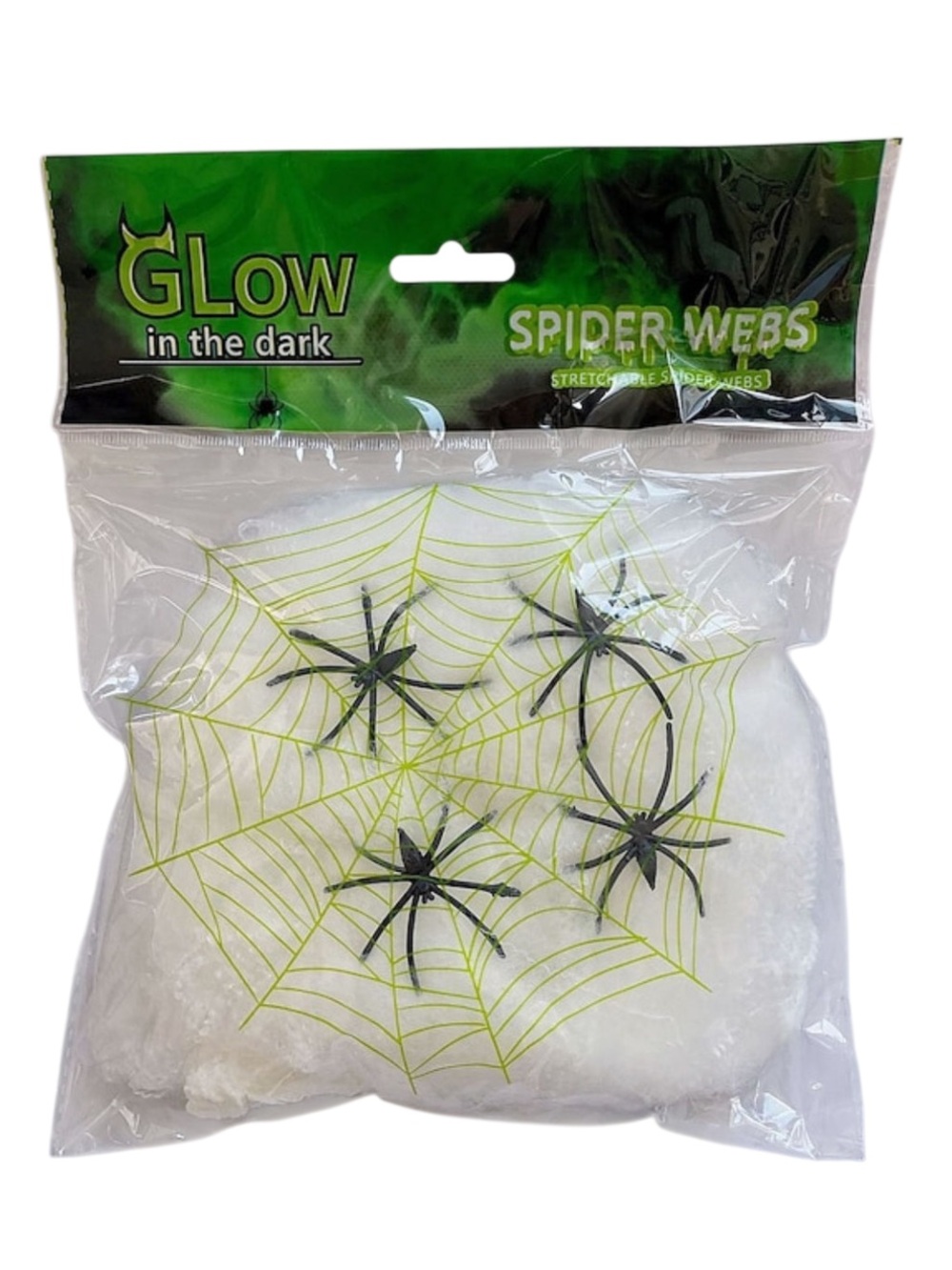 NEW Glow in the Dark Stretchable Spider Webs 🕸️ 100g + 4 Plastic Toy Spiders $20